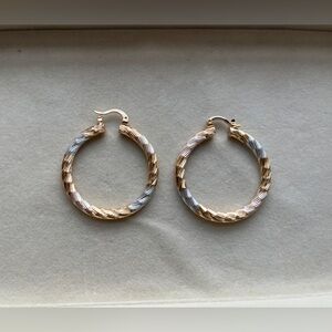 Gold Plated Statement Hoop Earrings
